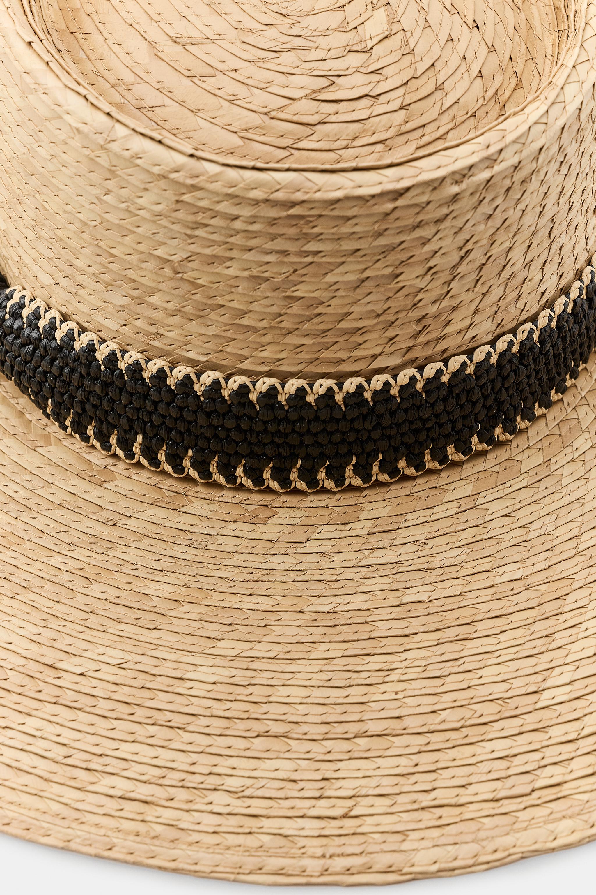 100% STRAW HAT WITH CONTRASTING BAND